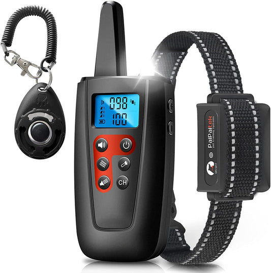 Dog Training Collar, No Shock, 3300Ft Range, IPX7 Waterproof, Vibrating, Black, 8”-27”, 2 Count (Pack of 1), Small, Medium Dogs