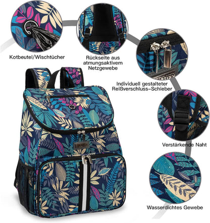 丨Dog Travel Bag, Airline Approved Pet Supplies Backpack, Dog Travel Backpack with 2 Silicone Collapsible Bowls and 2 Food Baskets
