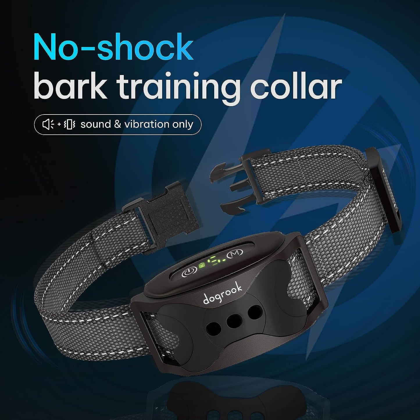 Rechargeable Dog Bark Collar | Smart Collar for Dog Training | No Shock | Beep & Vibration | No Bark Collar for Dogs | anti Bark Collar for Large Dog, Medium Dog, Small Dog | 12-110 Lbs