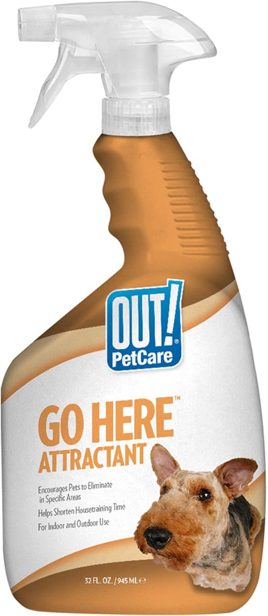 Petcare Go Here Attractant Indoor and Outdoor Dog Training Spray | House-Training Aid for Puppies and Dogs | 32 Oz