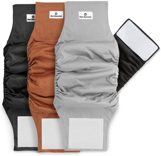 Premium Washable Belly Bands for Male Dogs & Extenders, (3Pack) Dog Diapers, Color: Natural, Size: Small